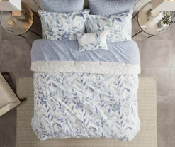 Leisha Blue Reversible Comforter Set -Deco Haven Shop 810523128 810523131 810523129 810523130 6