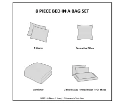 Zuri Aqua Reversible Comforter Set -Deco Haven Shop 810523140 810523141 810523142 810523143 18