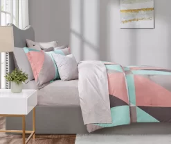 Zuri Aqua Reversible Comforter Set -Deco Haven Shop 810523140 810523141 810523142 810523143 4