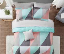Zuri Aqua Reversible Comforter Set -Deco Haven Shop 810523140 810523141 810523142 810523143 6