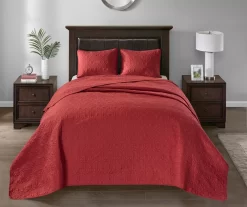 Vancouver Red King 3-Piece Bedspread Set 14 Vancouver Red King 3-Piece Bedspread Set -Deco Haven Shop 810523209 810523235 810523245 810523254 2
