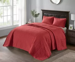 Vancouver Red King 3-Piece Bedspread Set 15 Vancouver Red King 3-Piece Bedspread Set -Deco Haven Shop 810523209 810523235 810523245 810523254 3