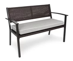 Gray-Linen Deluxe Outdoor Bench Cushion -Deco Haven Shop 810525198 1