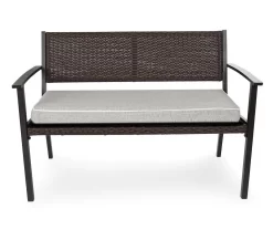 Gray-Linen Deluxe Outdoor Bench Cushion -Deco Haven Shop 810525198 2