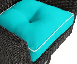Turquoise 4-Piece Outdoor Wicker Chair Cushion Set -Deco Haven Shop 810525534 5