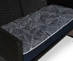 Navy Blue Banana Leaf Outdoor Chair & Settee Cushion Set -Deco Haven Shop 810525537 5