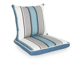 Captain's Blue Stripe 4-Piece Reversible Deluxe Outdoor Cushion Set -Deco Haven Shop 810525549 8