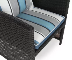 Captain's Blue Stripe 4-Piece Reversible Deluxe Outdoor Cushion Set -Deco Haven Shop 810525549 9
