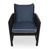 Navy Blue 4-Piece Deluxe Outdoor Chair Cushion Set