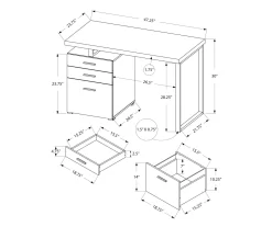 Monarch 48" Floating Computer Desk -Deco Haven Shop 810527341 5