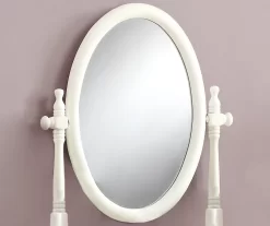 Antique White 2-Piece Mirror Vanity Set -Deco Haven Shop 810527351 3