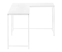 White Metal L-Shaped Corner Desk -Deco Haven Shop 810527370 5