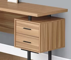 Brown Reclaimed 3-Drawer L-Shaped Corner Desk -Deco Haven Shop 810527371 3