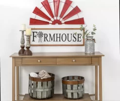 Red Half Windmill Wheel Wall Decor -Deco Haven Shop 810528351 10