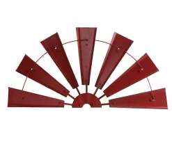 Red Half Windmill Wheel Wall Decor -Deco Haven Shop 810528351 2