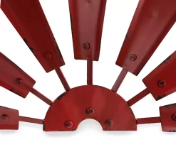 Red Half Windmill Wheel Wall Decor -Deco Haven Shop 810528351 5