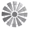 Galvanized Silver Metal Windmill Wall Decor