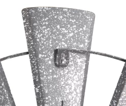 Galvanized Silver Metal Windmill Wall Decor -Deco Haven Shop 810528362 6