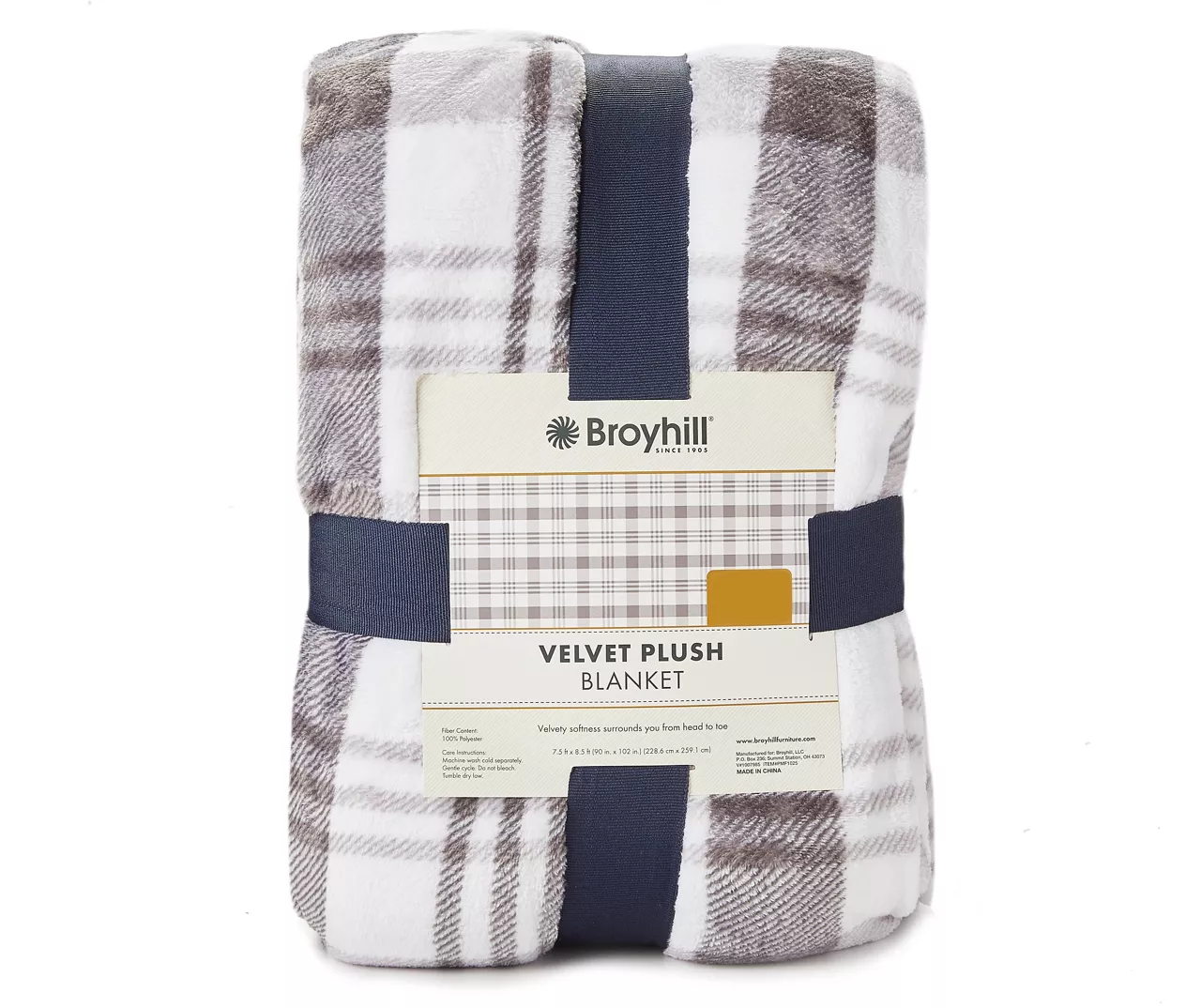 Gray & White Plaid Velvet Plush Queen/King Blanket 1 Gray & White Plaid Velvet Plush Queen/King Blanket