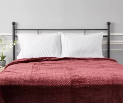Tawny Port Jacquard Supreme Velvet Queen Blanket -Deco Haven Shop 810531012 4