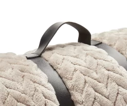 Tan Zigzag-Embossed Velvet King Blanket -Deco Haven Shop 810531017 810617578 3