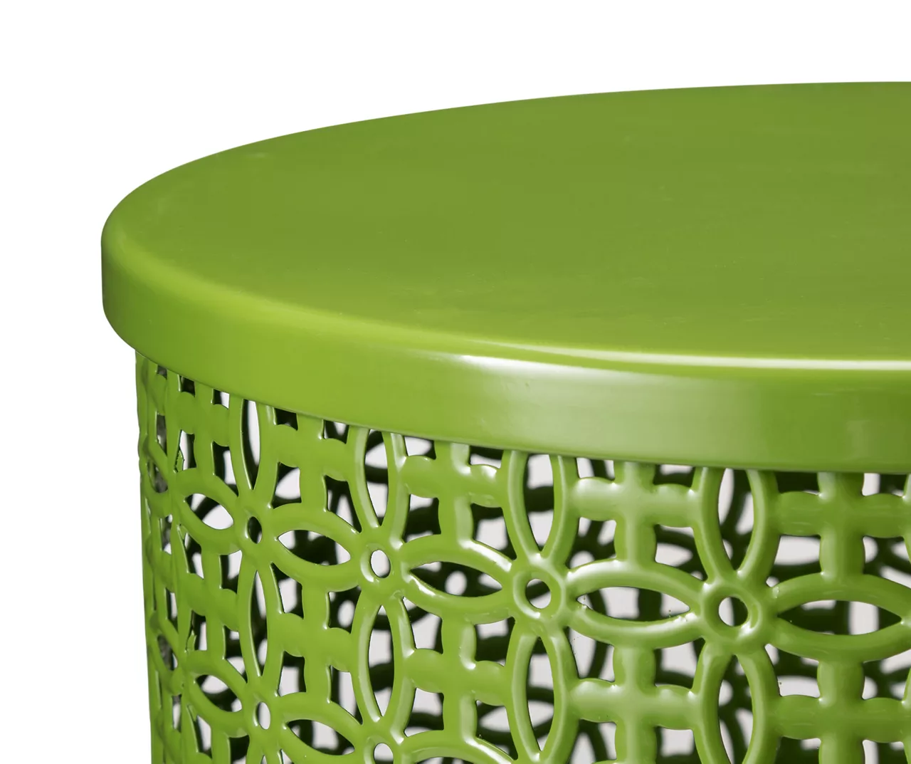 Green 2-Piece Metal Drum Garden Table Set 4 Green 2-Piece Metal Drum Garden Table Set - Image 4