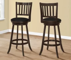 Slat Back Swivel Bar Stools, 2-Pack -Deco Haven Shop 810533434 1