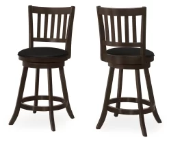 Slat Back Swivel Bar Stools, 2-Pack -Deco Haven Shop 810533435 2