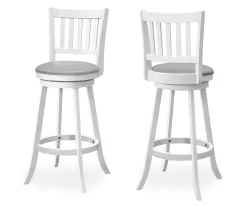 Slat Back Swivel Bar Stools, 2-Pack -Deco Haven Shop 810533436 2