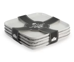 Bliss 4-Piece White Ceramic Square Salad Plate Set