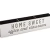 "Home Sweet Office" White & Black 3-Section Pencil Holder Box Plaque