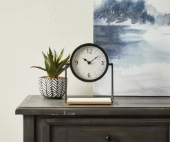 Black Round Elevated Tabletop Clock -Deco Haven Shop 810534570 2