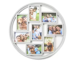 Gray Circle 8-Opening Collage Picture Frame, (4" X 6")