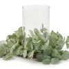 Glass Hurricane With Greenery