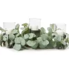 Glass 3-Tier Votive Candle Holder With Greenery