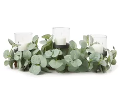 Glass 3-Tier Votive Candle Holder With Greenery