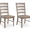 Sandstone Buff Ladderback Upholstered Dining Chairs, 2-Pack