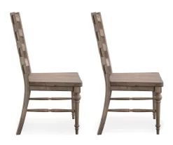 Sandstone Buff Ladderback Upholstered Dining Chairs, 2-Pack -Deco Haven Shop 810535746 4