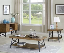 Pomona Pine Brown Coffee Table -Deco Haven Shop 810535747 10