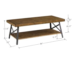 Pomona Pine Brown Coffee Table -Deco Haven Shop 810535747 2