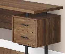 Walnut Wood Look 3-Drawer L-Shaped Corner Computer Desk -Deco Haven Shop 810535778 4