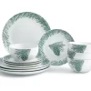 Blue & Ivory Pine Cone 12-Piece Dinnerware Set