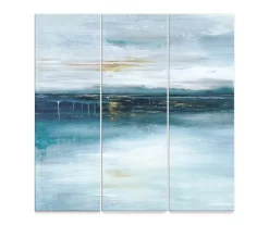 Blue & Tan Abstract 3-Piece Triptych Wrapped Canvas Set