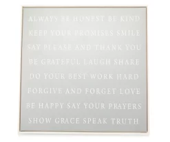 "Always Be Honest" Gray Framed Canvas