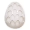 White Stoneware Egg-Shape Deviled Egg Plate