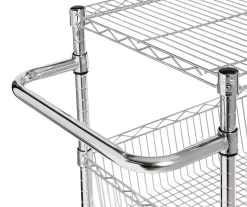 Chrome 3-Shelf Storage Cart 11 Chrome 3-Shelf Storage Cart -Deco Haven Shop 810539919 4