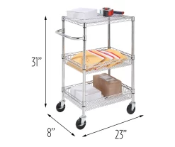 Chrome 3-Shelf Storage Cart 12 Chrome 3-Shelf Storage Cart -Deco Haven Shop 810539919 5