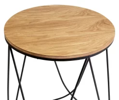 Black & Natural Round Side Table -Deco Haven Shop 810539920 4