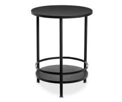 Black Round 2-Tier Side Table -Deco Haven Shop 810539922 3