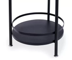 Black Round 2-Tier Side Table -Deco Haven Shop 810539922 4